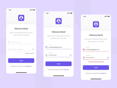 登录屏幕应用程序 UI(Login Screens App UI)