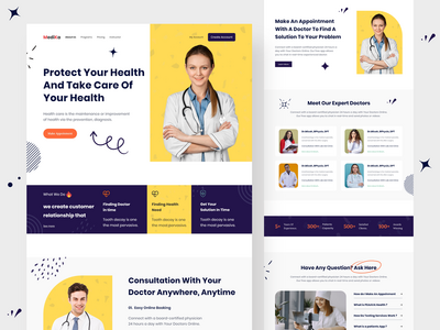 Medika 在线医生登陆页面设计(Medika Online Doctor Landing Page design)