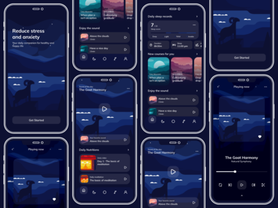 Kaleum - 冥想、睡眠和放松应用程序设计(Kaleum - Meditate, Sleep, and Relax App Design)