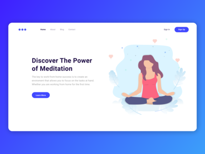 冥想应用程序登陆页面概念 2(Meditation App Landing Page Concept 2)