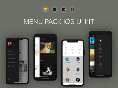 菜单包 iOS UI 工具包(Menu Pack iOS UI Kit)
