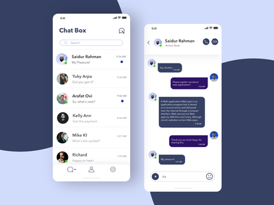 聊天框消息应用程序概念(Chat Box Messaging App Concept)