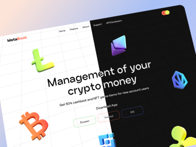 MetaBook - 英雄加密钱包登陆页面(MetaBook - Hero Crypto Wallet Landing Page)
