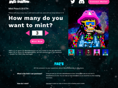 Meta Skeletons - NFT 登陆页面(Meta Skeletons - NFT Landing Page)