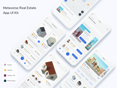 元界房地产 App UI 套件(Metaverse Real Estate App UI Kit)