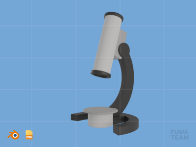 显微镜 - 3D 医疗保健插图包（正面）(Microscope - 3D Healthcare Illustration Pack (front))