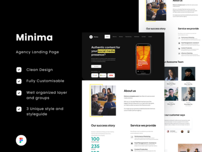 最小的代理商登陆页面 - Minima(Minimal Agency Landing Page - Minima)