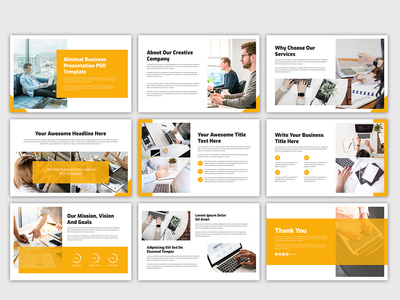 最小的业务演示文稿 psd 模板(Minimal business presentation psd template)