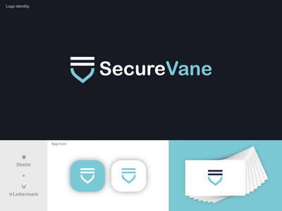 Minimal Security logo- V & Shield的组合标志||品牌推广(Minimal Security logo- Combinemark of V &  Shield || Branding)