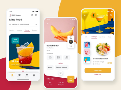 Mino Food - 送餐移动应用程序 UI 套件(Mino Food - Food Delivery mobile app UI Kit)