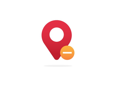 删除位置 gps 地图针点图标说明矢量隔离(Remove location gps map pin point icon illustration vector isolated)