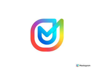 M标志设计模板-M品牌-M现代标志-彩色标志-mestagram(M Logo design template -M Branding - M Modern Logo - Colorful Logo - mestagram)