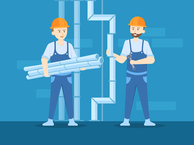 水暖服务插图概念(Plumbing Service Illustration concept)