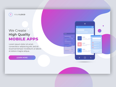 移动应用程序设计登陆页面设计(Mobile app design landing page design)
