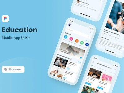 Ngajarin - 教育移动 UI 套件(Ngajarin - Education Mobile UI Kit)