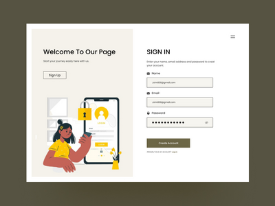 登录和登录概念标题(Login & Signin Concept Header)