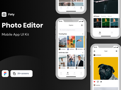 Foty - 照片编辑器移动应用程序 UI 套件(Foty - Photo Editor Mobile App UI Kit)