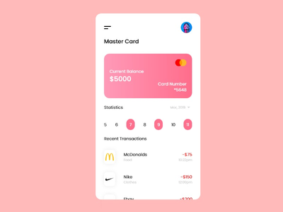 移动金融应用仪表板(Mobile Financial App Dashboard)