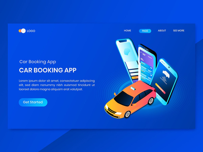 预订出租车概念登陆页面的移动应用程序(Mobile App for Booking Taxi Concept Landing Page)