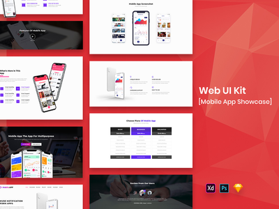 移动应用展示 Web UI 工具包(Mobile App Showcase Web UI Kit)