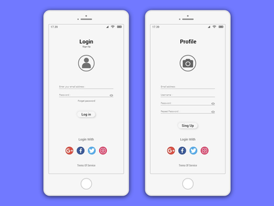 移动应用程序登录和注册页面模板设计(Mobile App Sing In and Sign Up Page Template Design)