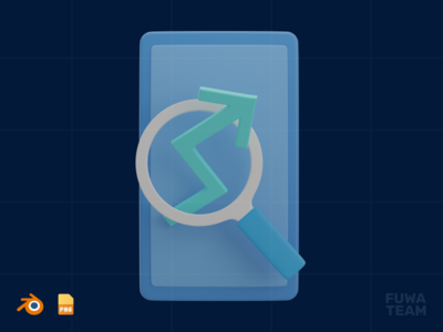 移动 SEO - 3D SEO 插图（正面）(Mobile SEO - 3D SEO Illustration (front))