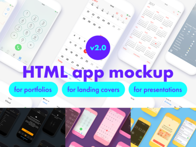 HTML 多部手机样机(HTML Multiple phones mockup)