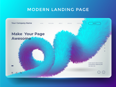 现代抽象背景登陆页面模板设计(Modern abstract background landing page template design)