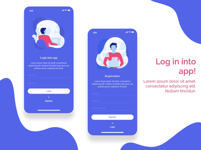 登录到应用程序概念(Log in into app concept)