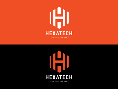 现代与创意六角 H 字母标志图标设计(Modern & Creative Hexagon H Letter Logo Icon Design)