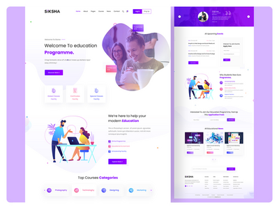 现代创意在线教育登陆页面设计(Modern & Creative Online Education Landing Page Design)