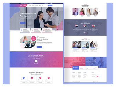 现代数字代理登陆页面。(Modern Digital Agency Landing Page.)
