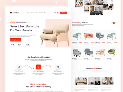 现代家具网站模板设计(Modern Furniture Website Template design)