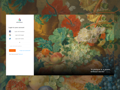 带有艺术绘画的 Web 登录 UI(Web Login UI with Art Paintings)