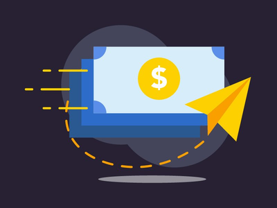 汇款平面图标(Sending Money Flat Icon)