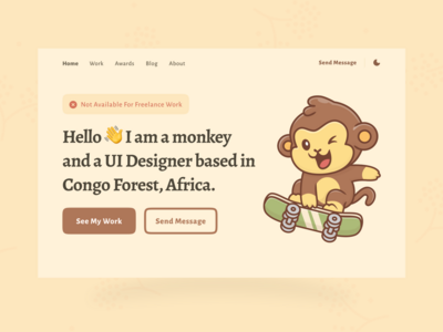 猴子投资组合网站概念(Monkey Portfolio Website Concept)