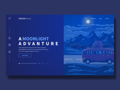 月光冒险页眉设计理念(Moonlight Adventure Header Design Concept)