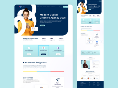 现实主义 ||现代数字创意机构 2021 登陆页面(Realism ||  Mordern Digital Creative Agency 2021 Landing Page)