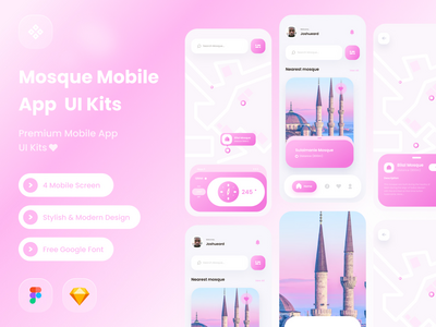 去清真寺应用程序 ui 工具包模板(Go mosque app ui kit template)