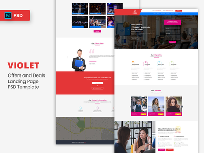 励志演讲者登陆页面 PSD 模板(Motivational Speakers Landing Page PSD Template)
