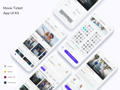 电影票应用程序 UI 套件(Movie Ticket App UI Kit)