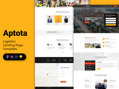 物流登陆页面模板(Logistics Landing Page Template)