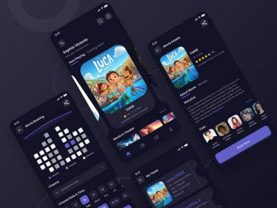 电影院预订移动应用程序 UI 套件(Cinema Booking Mobile App Ui kits)