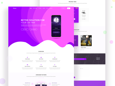 Movo App登陆PSD模板(Movo App Landing PSD Template)