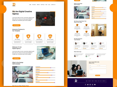 多用途创意数字代理网站模板设计(Multipurpose Creative Digital Agency Website Template Design)