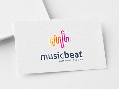 音乐节拍徽标模板(Music Beat Logo Template)