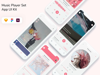 音乐播放器套装 App UI 套件(Music Player Set App UI Kit)