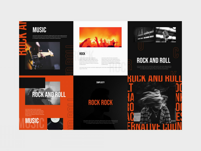 摇滚音乐简单现代极简主义社交媒体 Instagram 帖子提要模板(Rock Music Simple Modern Minimalism Social Media Instagram Post Feed Template)