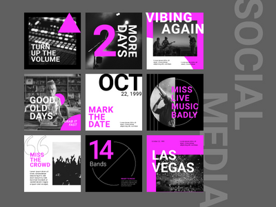 音乐节大胆风格的社交媒体模板(Music Fest Bold Style Social Media Template)