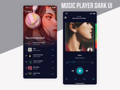 音乐 IOS UI Kit 深色(Music IOS UI Kit dark)